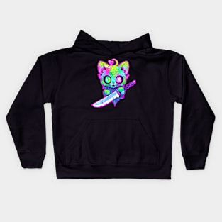 Zombie Cat Samurai EDM Festival Rave Kids Hoodie